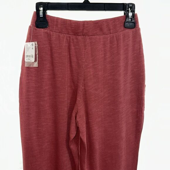 Free People S Babe I'm Yours Slim Fit Knit Cotton Flares Dried Currant Wine - Picture 5 of 13